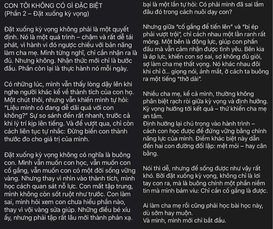 BTV Đan Lê chia sẻ về hành trình buông bỏ những kỳ vọng đặt lên con- Ảnh 6. BTV Đan Lê chia sẻ về hành trình buông bỏ những kỳ vọng đặt lên con- Ảnh 6.