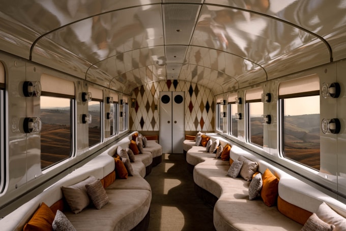 Bên trong tàu La Dolce Vita Orient Express. Ảnh: Global trender
