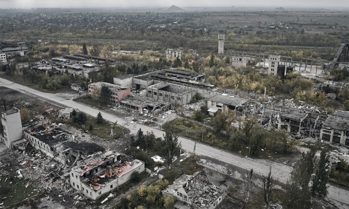 Một khu vực tại thành phố Pokrovsk, tỉnh Donetsk ngày 7/10. Ảnh: War Zone, KI