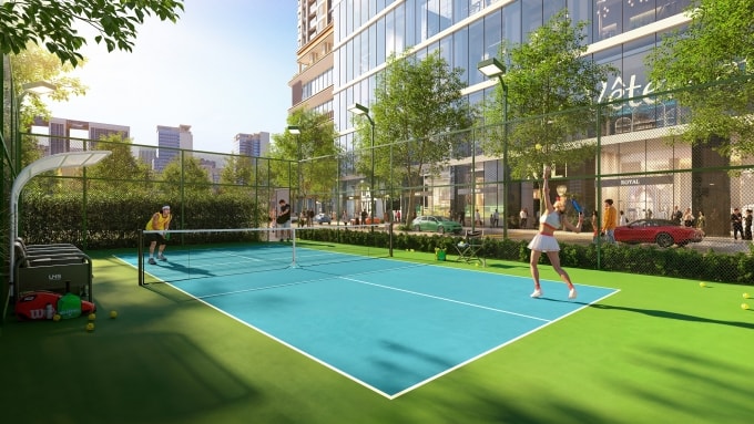 Sun Feliza Suites dành hơn 11.000 m2 xây dựng không gian xanh, vui chơi, giải trí cho cư dân. Ảnh: Sun Property