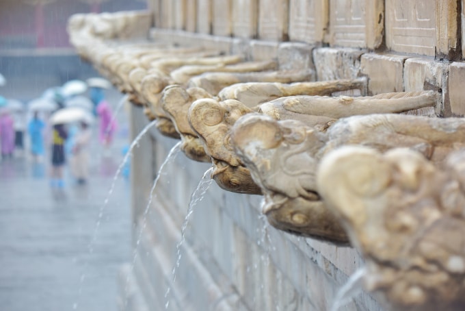 Ống dẫn nước đầu rồng ở Tử Cấm Thành. Ảnh: CGTN