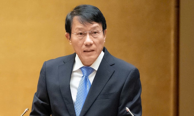 Bộ trưởng Công an Lương Tam Quang trình Quốc hội dự án luật sáng 31/10. Ảnh: Cổng TTĐT Quốc hội