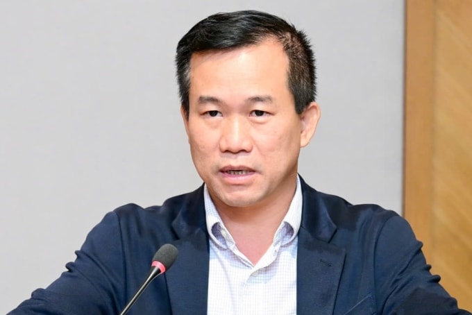 Ông Chu Thúc Đạt, Phó cục trưởng Đổi mới sáng tạo, tại họp báo tháng 10 của Bộ Khoa học và Công nghệ. Ảnh: Minh Sơn