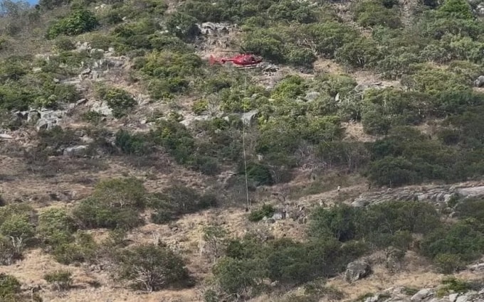 Trực thăng tìm kiếm hành khách mất tích trên tàu du lịch ở Đảo Lizard. Ảnh: ABC