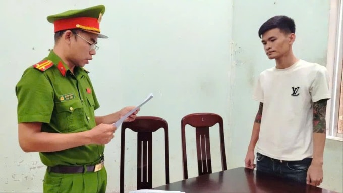 Quí tại cơ quan điều tra. Ảnh: Công an tỉnh Đăk Lăk