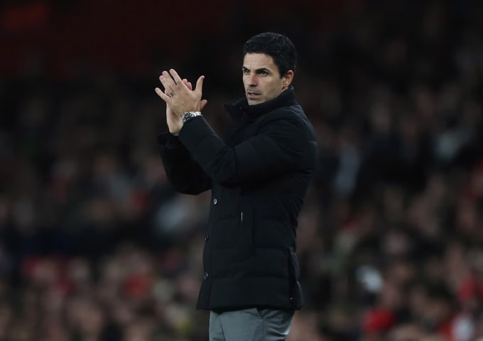 HLV Mikel Arteta sau trận Arsenal thắng Brighton ở Cup Liên đoàn Anh trên sân Emirates, thành phố London, Vương quốc Anh, tối 29/10/2025. Ảnh: Reuters