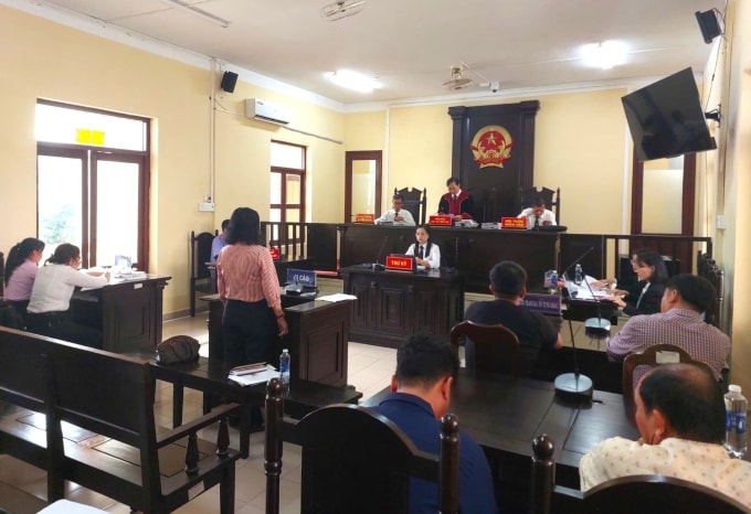 Bà Âu Ngọc Vững tại tòa hôm nay. Ảnh: An Minh