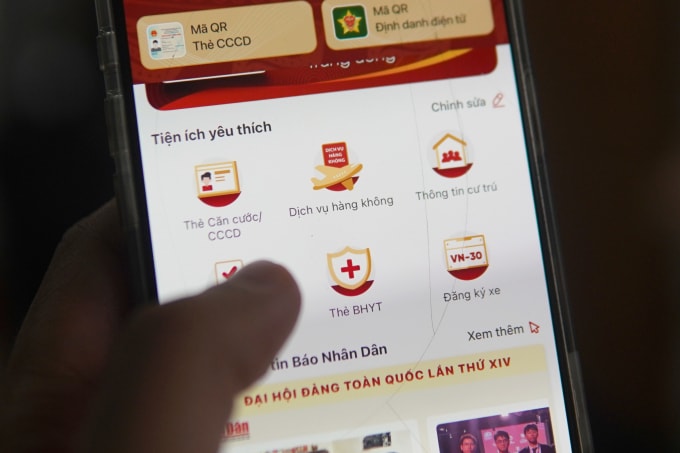 Các giấy tờ được tích hợp trên ứng dụng VNeID. Ảnh: Lưu Quý