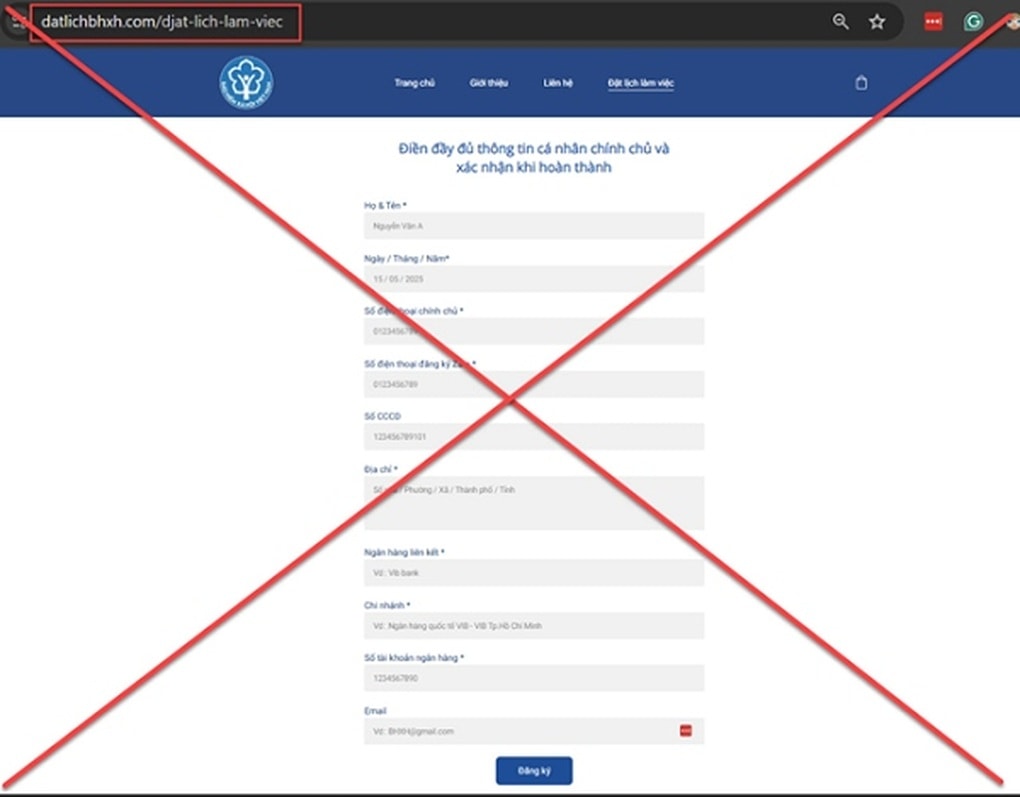 Hình thức lừa đảo đặt lịch làm việc với cơ quan bảo hiểm xã hội - 1