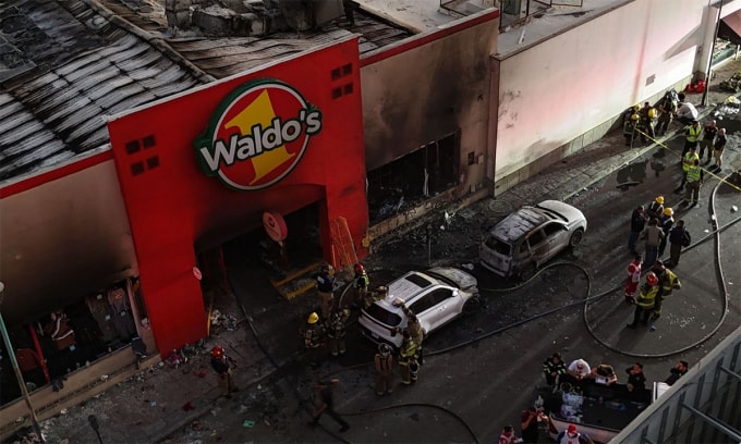 Hiện trường vụ nổ siêu thị tại thành phố Hermosillo, bang Sonora, Mexico ngày 1/11. Ảnh: RTVE