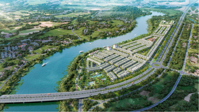 Phối cảnh dự án Quy Nhơn Iconic trên quốc lộ 19, nằm ven sông Hà Thanh. Ảnh: Phát Đạt