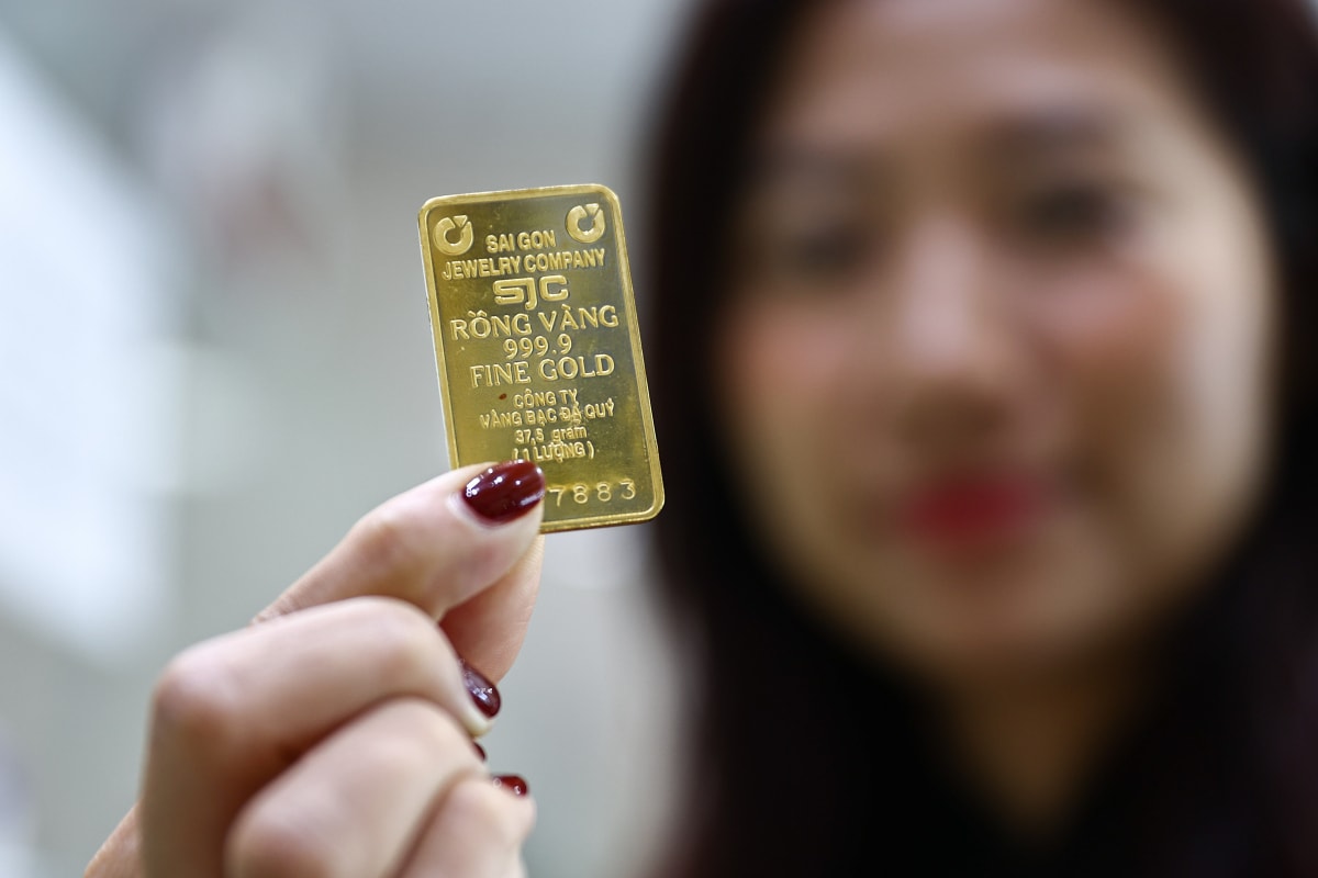 Vàng miếng tại trụ sở SJC ở phường Bàn Cơ, TP HCM, tháng 3/2025. Ảnh: Quỳnh Trần