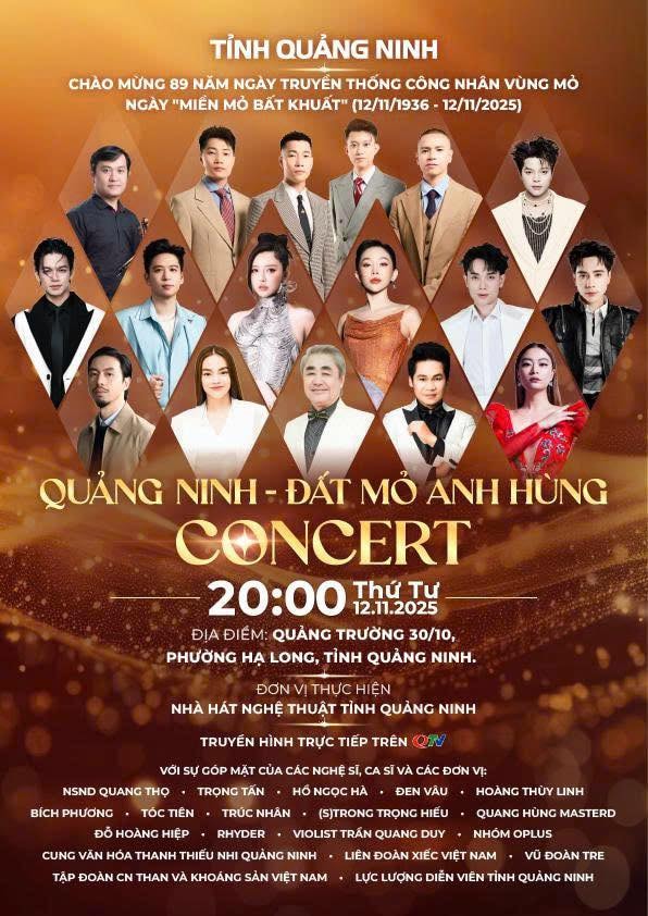Bật mí dàn nghệ sĩ tham gia biểu diễn tại Concert 'Quảng Ninh - Đất mỏ anh hùng'- Ảnh 1. Bật mí dàn nghệ sĩ tham gia biểu diễn tại Concert 'Quảng Ninh - Đất mỏ anh hùng'- Ảnh 1.