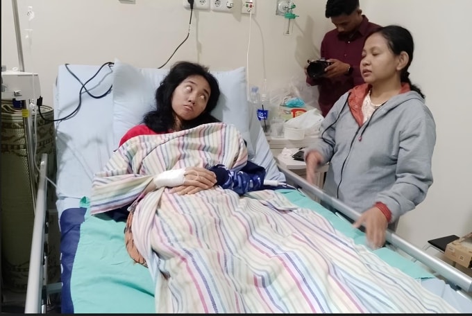Putri Setya Gita Pratiwi đang được điều trị tại Bệnh viện Muhammadiyah Boja ở Kendal. KOMPAS.COM