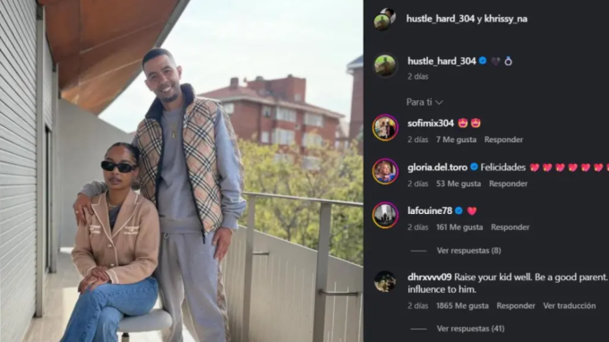 Mounir Nasraoui đăng ảnh thông báo đính hôn với bạn gái kém 16 tuổi Khristina.