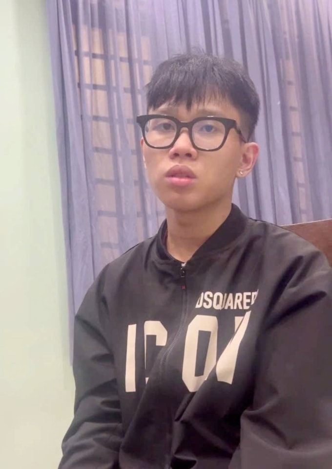 Nguyễn Vinh Lợi tại cơ quan điều tra. Ảnh: Thái Hà