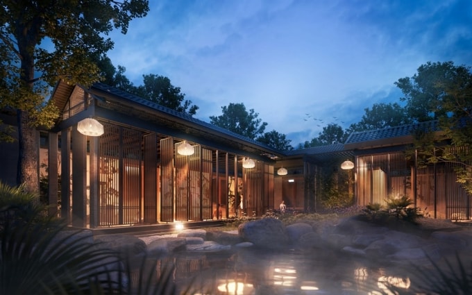 Phối cảnh trung tâm onsen tại dự án. Ảnh: T&T Group