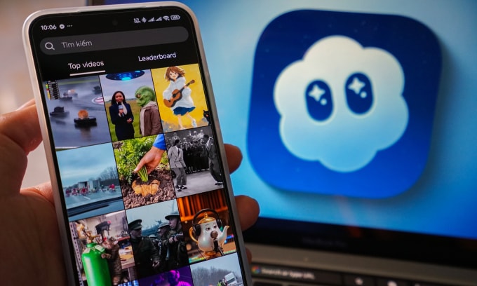 Giao diện OpenAI Sora hiển thị trên một chiếc smartphone Android. Ảnh: Bảo Lâm