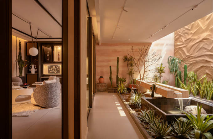 Tầng hầm biệt thự mẫu song lập Retreat Forest có thiết kế đón sáng từ cửa sổ trời. Ảnh: MP