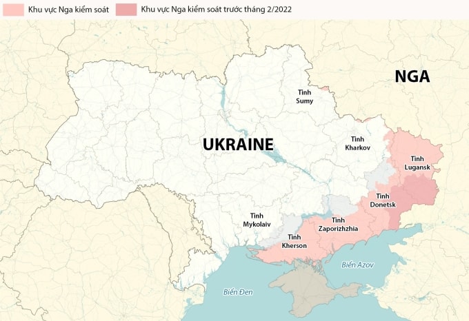 Cục diện chiến sự Nga - Ukraine. Đồ họa: RYV