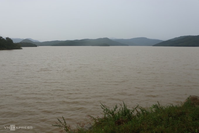 Hồ Sông Quao, xã Hàm Thuận Bắc, đang chứa 72 triệu m3. Ảnh: Việt Quốc