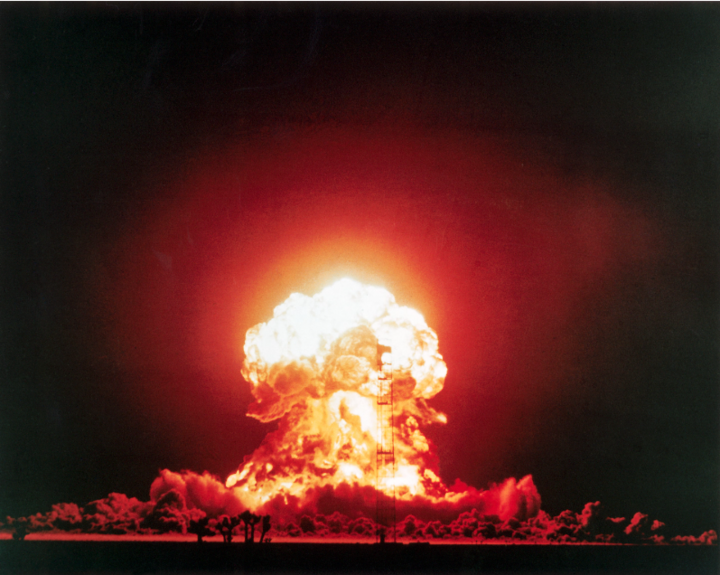 Vụ nổ hạt nhân năm 1953 tại Khu thử nghiệm Nevada. (Ảnh: Getty)