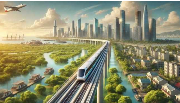 Minh họa dự án đường sắt Bến Thành - Cần Giờ. Ảnh: VinSpeed