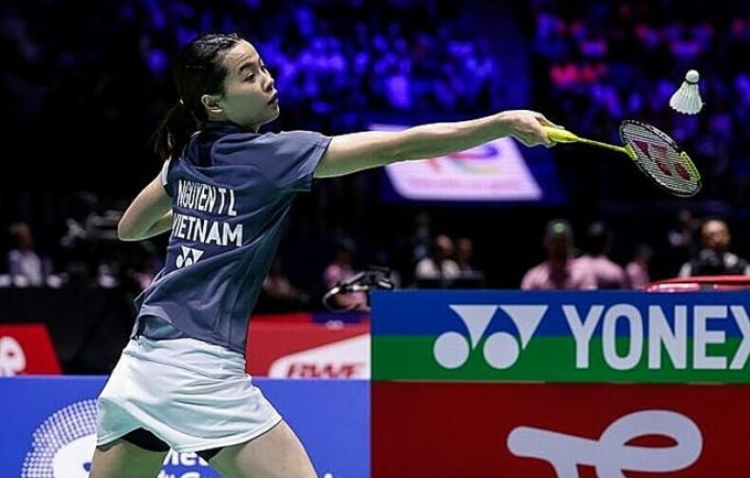 Tay vợt Nguyễn Thùy Linh giành chiến thắng 2-0 trước Lee So Yul 2-0 ở giải Korea Masters 2025, chiều 7/11. Ảnh: badmintonphoto