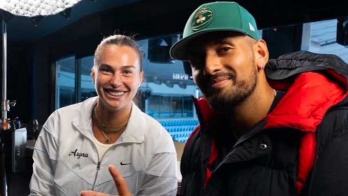 Sabalenka (trái) có lối chơi mạnh mẽ bậc nhất làng quần vợt nữ, còn Kyrgios nổi tiếng với lối đánh ngẫu hứng. Ảnh: PDB