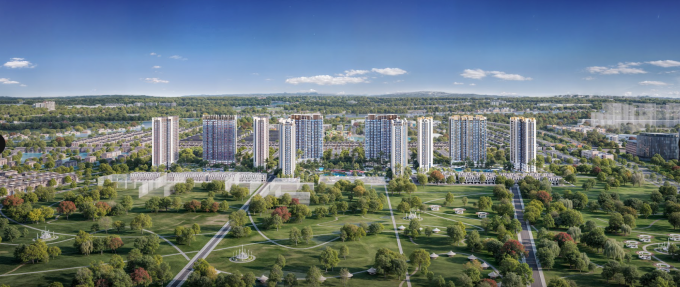 Masteri Era Landmark gồm 10 tòa tháp tại Ocean Park 3. Ảnh: Masterise Homes