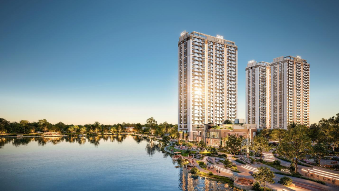 Dự án nằm ven sông, thiết kế theo phong cách resort. Ảnh: Khải Hoàn Land