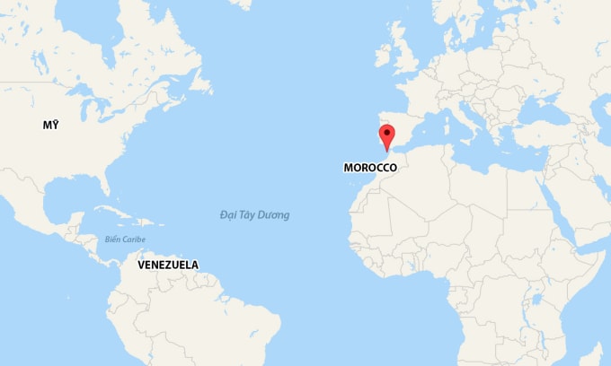 Vị trí tàu sân bay USS Gerald R. Ford (đánh dấu đỏ) tính đến ngày 6/11. Đồ họa: Marine Vessel Traffic