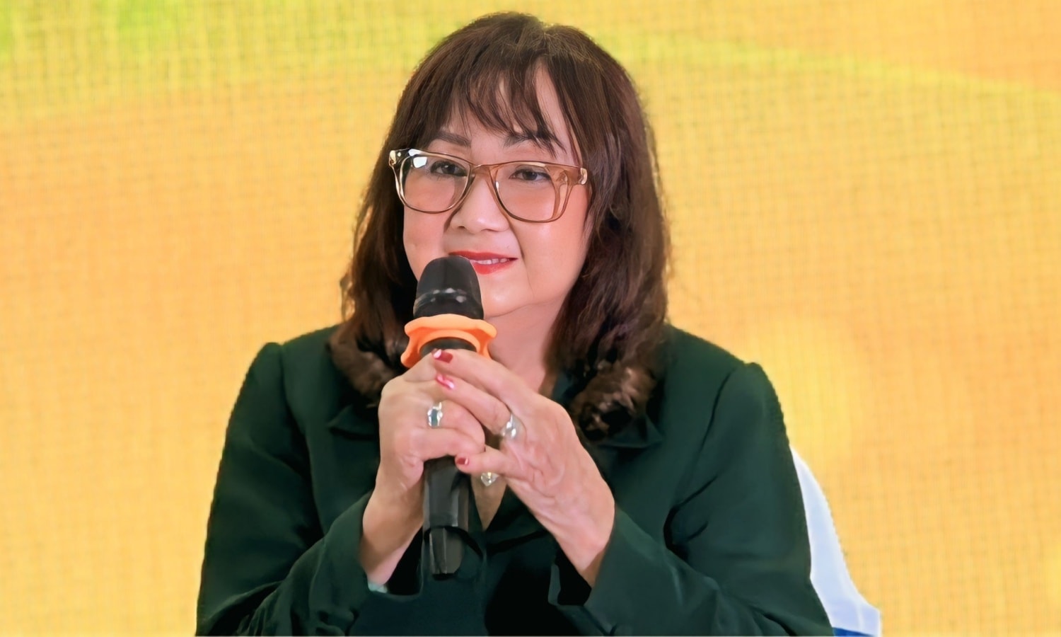 Trang Bích Liễu hát giao lưu trong buổi gặp gỡ các nghệ sĩ, hôm 7/11