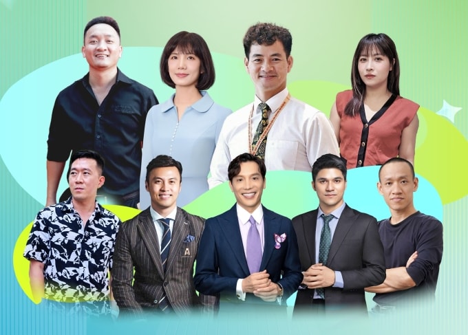 9 giám khảo Vietnam iContent Awards mùa hai. Hàng trên từ trái qua: nhà báo Cao Xuân Tân, bà Nguyễn Thị Thanh Huyền, NSND Xuân Bắc, nhà báo Hương Giang. Hàng dưới từ trái qua: đạo diễn Lê Hoàng Nam, doanh nhân Lê Đăng Khoa, doanh nhân Bùi Quang Minh, CEO Bảo Hoàng và diễn giả Nguyễn Hữu Trí. Ảnh: Vietnam iContent Awards 2025