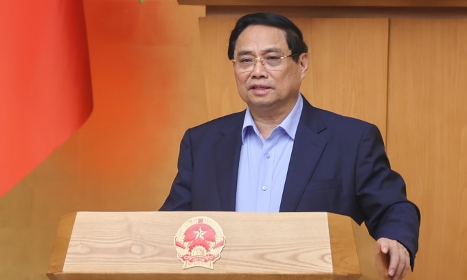 Thủ tướng Phạm Minh Chính phát biểu sáng 8/11. Ảnh: Nhật Bắc