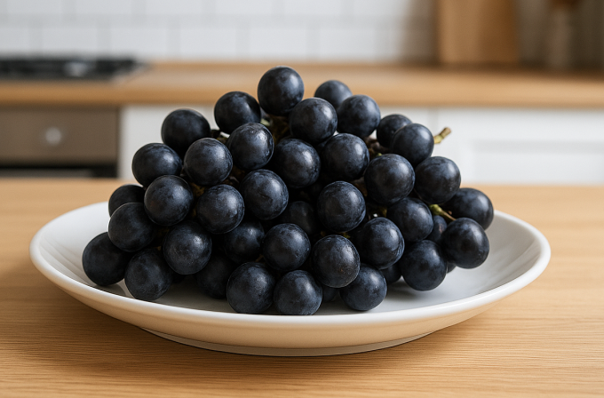 Nho đen có nhiều lợi ích với sức khỏe. Ảnh: AI