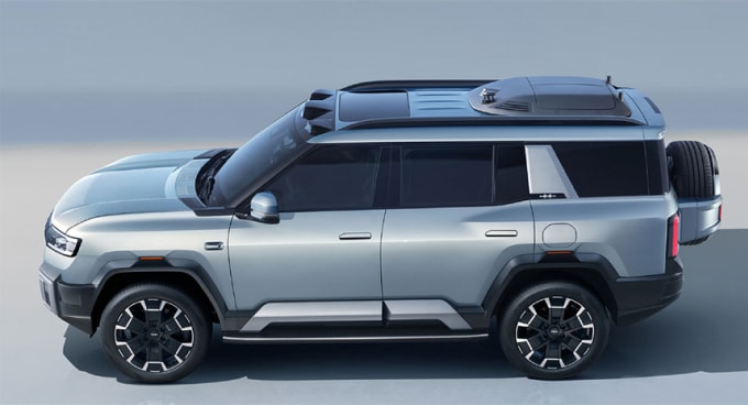 Mẫu Fang Cheng Bao Bao 8 với drone trên nóc. Ảnh:BYD