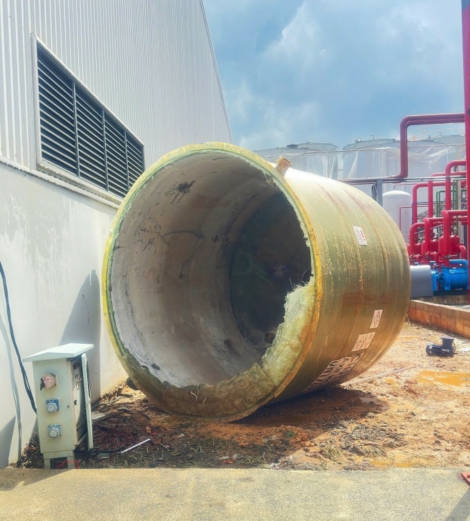 Hiện trường vụ nổ bồn chứa. Ảnh: Minh Bằng