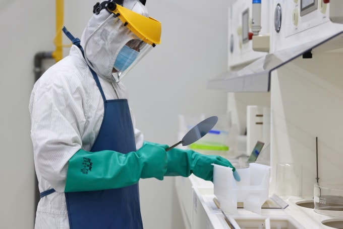 Phòng thí nghiệm bán dẫn Trung tâm nghiên cứu triển khai, Khu công nghệ cao TP HCM, tháng 12/2024. Ảnh: Quỳnh Trần