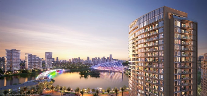 Phối cảnh dự án The Regency có vị trí ngay trái tim Hồ Bán Nguyệt. Ảnh: Phú Mỹ Hưng