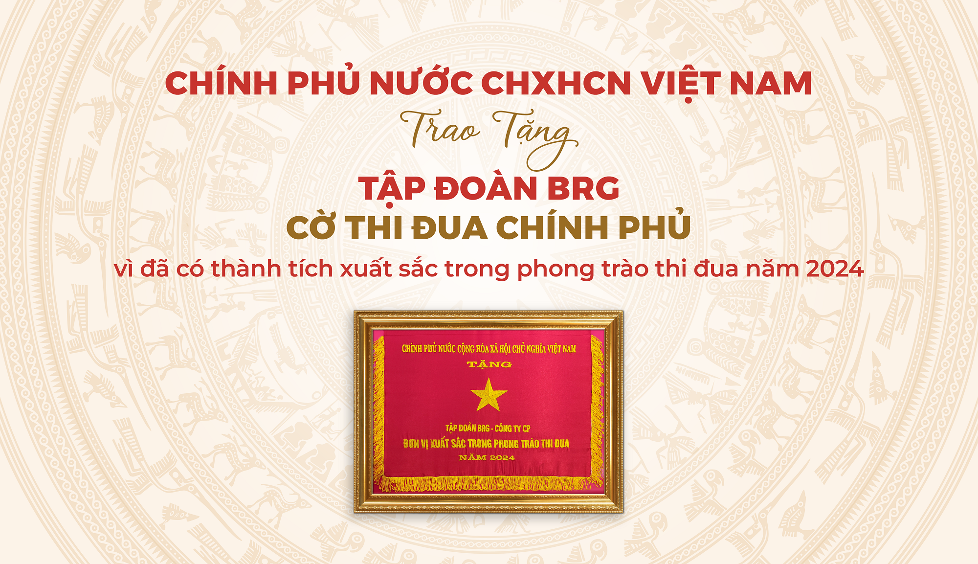 Tập đoàn BRG là tập đoàn kinh tế duy nhất của TP Hà Nội được trao tặng Cờ Thi đua Chính phủ năm 2024.