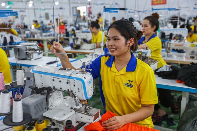 Công nhân làm việc tại công ty may mặc Dony (xã Vĩnh Lộc A, TP HCM), tháng 8/2025. Ảnh: Quỳnh Trần