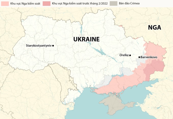 Vị trí căn cứ Starkostyantyniv. Đồ họa: RYV