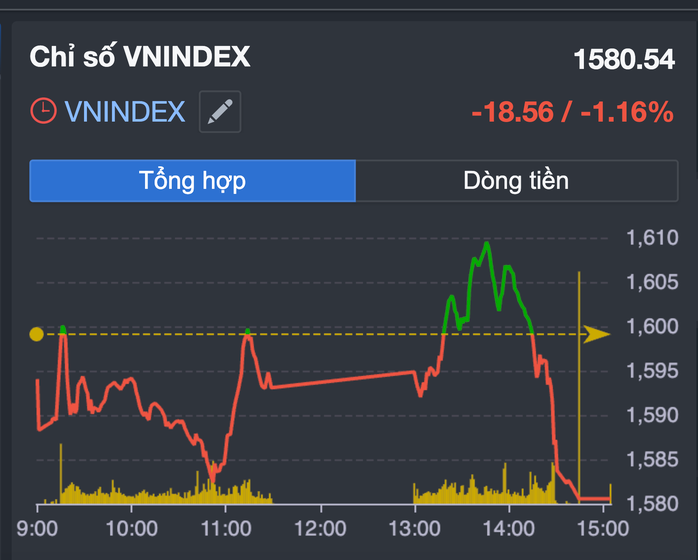 Chứng khoán giảm mạnh cuối phiên , nhà đầu tư không kịp trở tay - Ảnh 2. Chứng khoán giảm mạnh cuối phiên , nhà đầu tư không kịp trở tay - Ảnh 2.