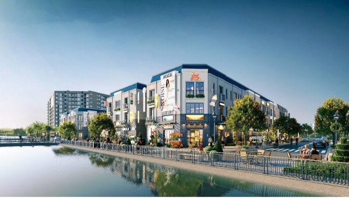 Dãy nhà phố thương mại hiện đại tại Mekong District. Ảnh: N.H.O