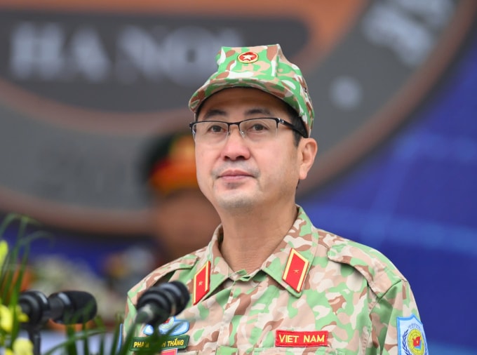 Thiếu tướng Phạm Mạnh Thắng, Cục trưởng Gìn giữ hòa bình, Trưởng ban chỉ đạo diễn tập VINBAX 2025. Ảnh: Hồng Linh