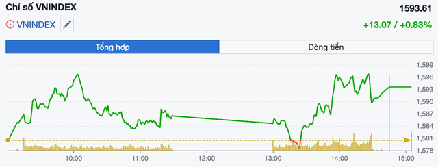 VN-Index phục hồi gần 13 điểm, nhóm cổ phiếu “họ” Vingroup dẫn dắt đà tăng - Ảnh 1.
