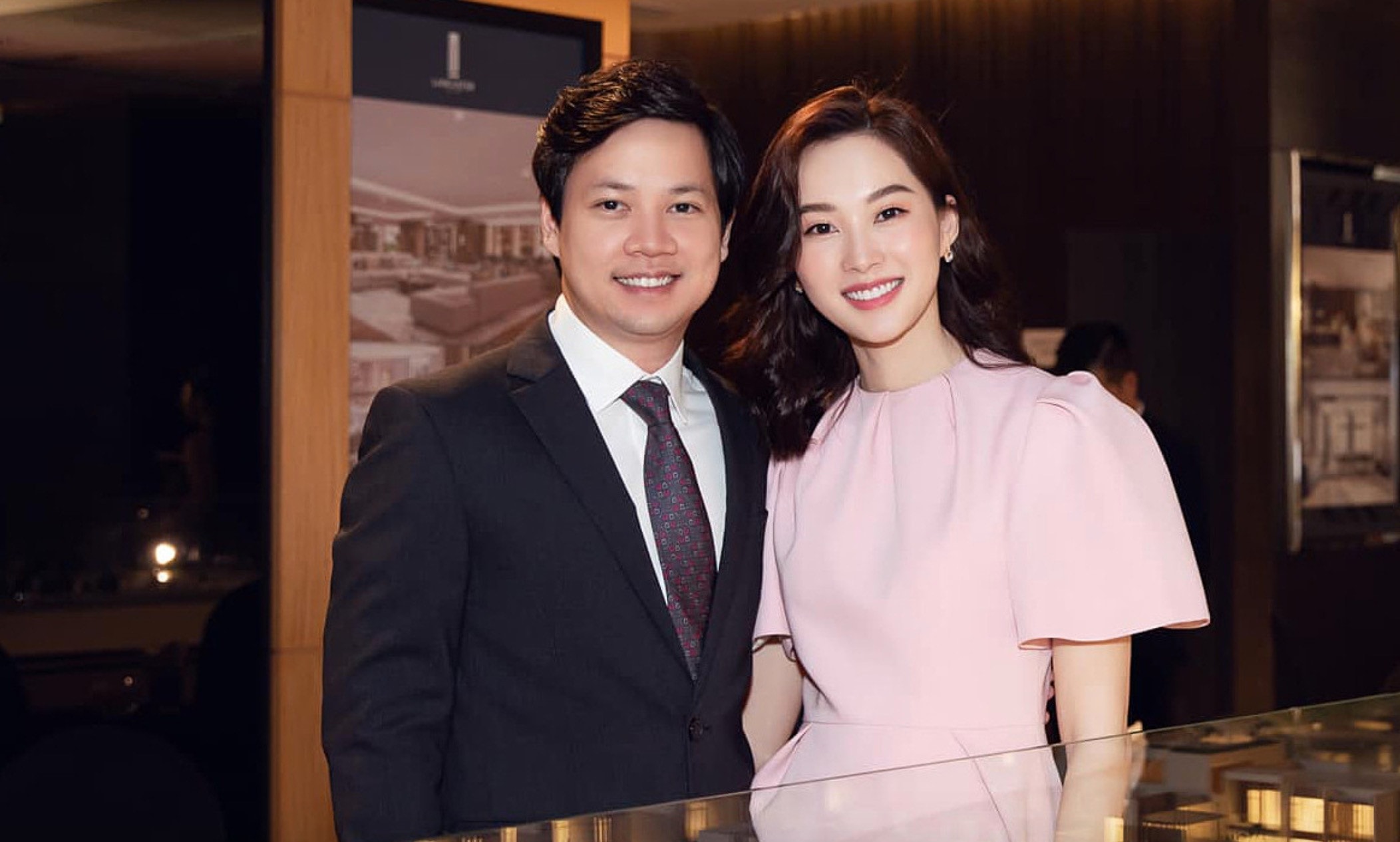 Hoa hậu Đặng Thu Thảo và ông xã Nguyễn Trung Tín.