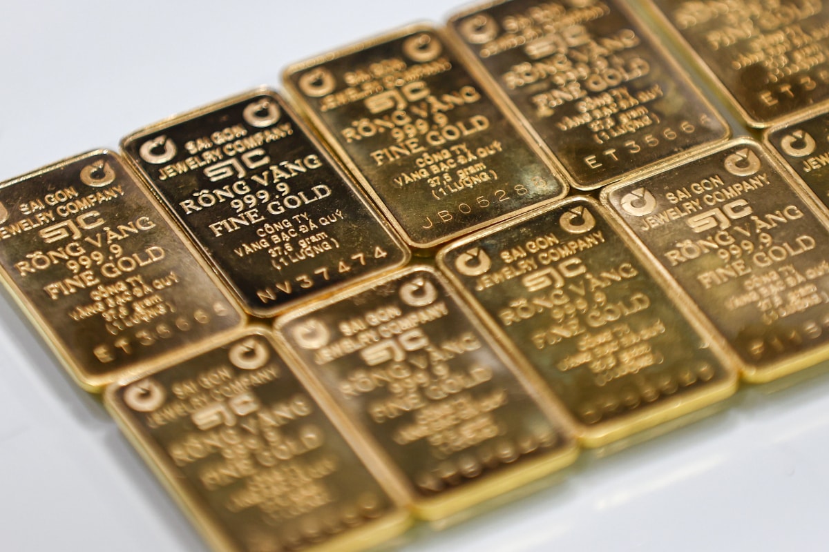 Vàng miếng tại trụ sở SJC ở phường Bàn Cờ, TP HCM, tháng 3/2025. Ảnh: Quỳnh Trần