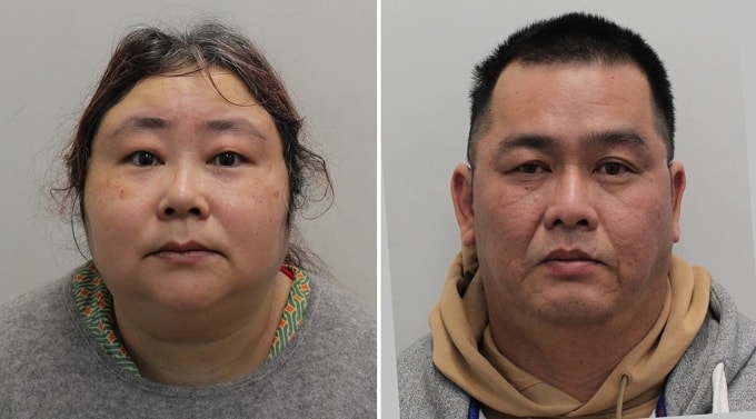 Qian Zhimin (trái) và đồng phạm Ling Seng Hok khi bị bắt. Ảnh: Metropolitan Police